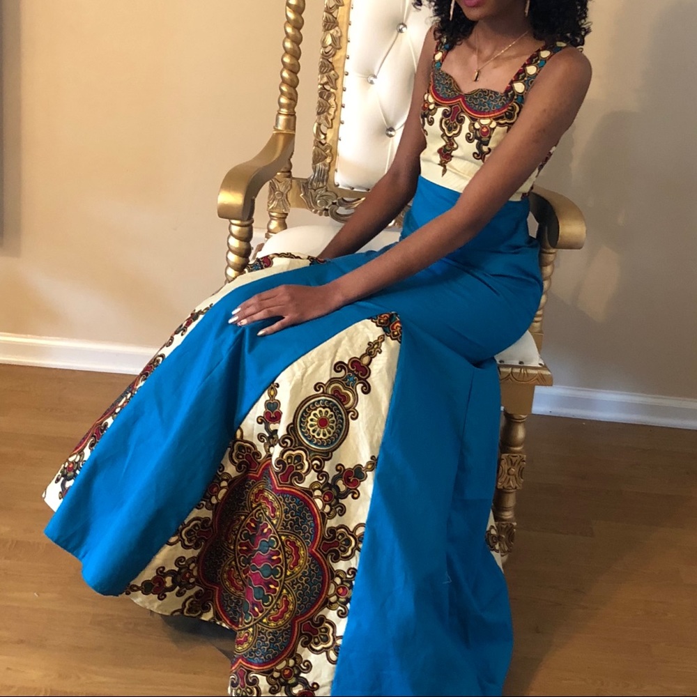 African print prom dress